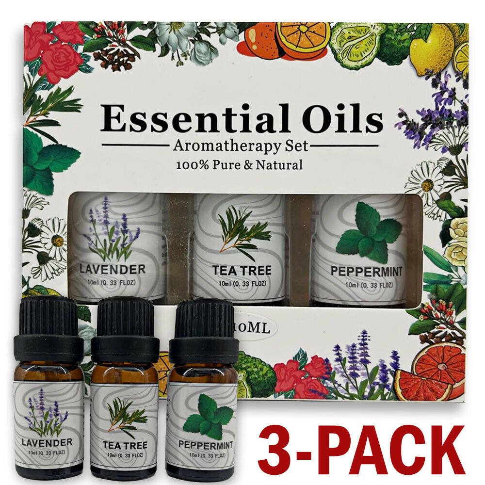3 Pack - Aromatherapy Essential Oils Gift Set For Humidifiers Oil Diffuser Mist - Little Commodities
