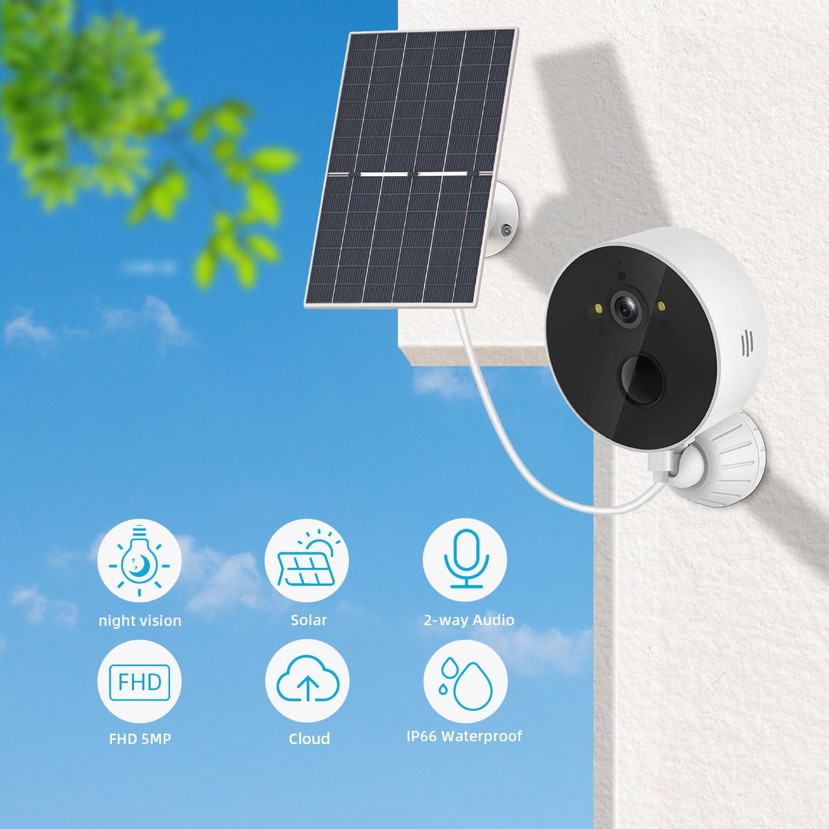Solar Cell Monitoring Camera Outdoor Low Power Consumption - Little Commodities