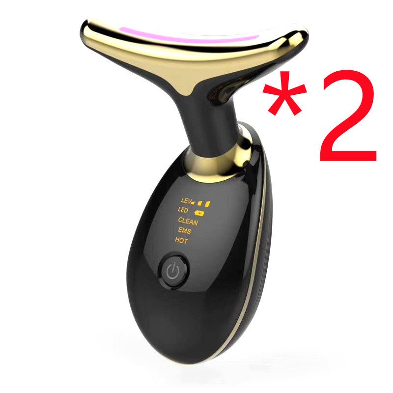 EMS Thermal Neck Lifting And Tighten Massager Electric Microcurrent Wrinkle Remover LED Photon Face Beauty Device For Woman - Little Commodities