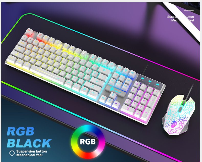 Kuiying T6RGB Luminous Keyboard And Mouse Set - Little Commodities