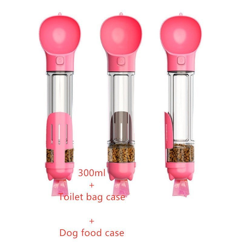 Pet Water Bottle Feeder Bowl Garbage Bag Storage Portable Pet Outdoor Travel 3 In 1 Dog Water Bottle - Little Commodities
